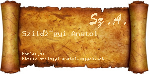 Szilágyi Anatol névjegykártya