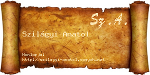 Szilágyi Anatol névjegykártya